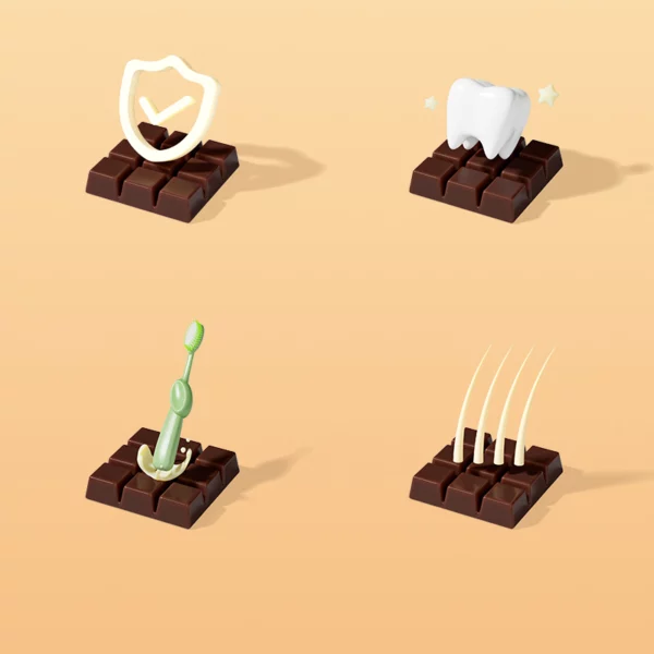 Chocolate Series Little Giant Toothbrush – 0.15mm Soft Bristles, Ergonomic Grip, 4pcs Pack