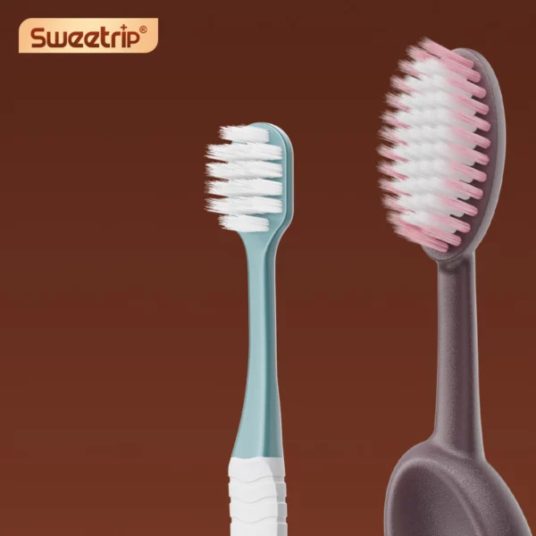 Chocolate Series Little Giant Toothbrush – 0.15mm Soft Bristles, Ergonomic Grip, 4pcs Pack