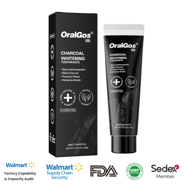 UK Fluoride‑Free Mint Bamboo Black Charcoal Toothpaste