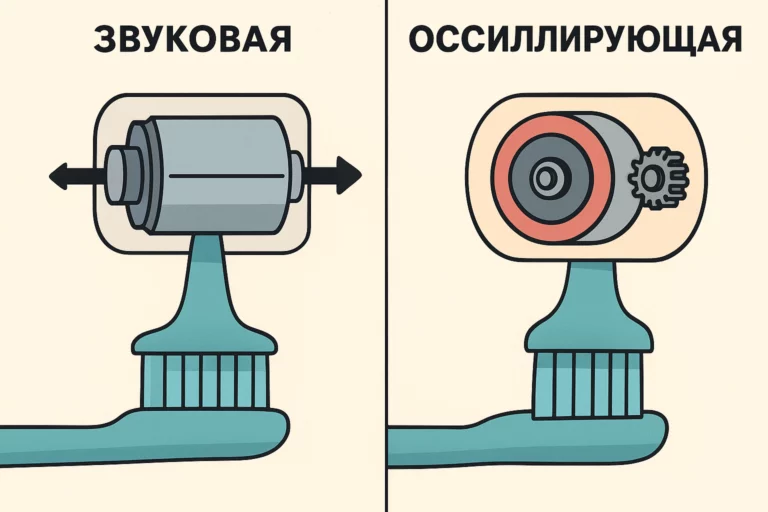 Звуковая или осциллирующая электрическая зубная щёткаосциллирующей электрической зубной щётки